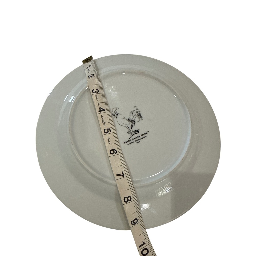 Sharon Neuhaus Poultry In Motion Holiday Three French Hens 8" Ceramic Plate 2002 - Picture 2 of 2